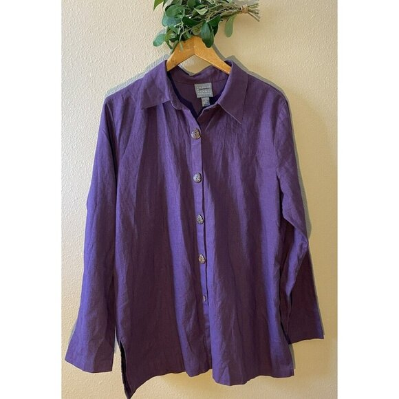 COPY - Rabbit Rabbit Rabbit Designs Pants Suit Size 16P / 16T Purple Linen Blen… - Picture 2 of 16